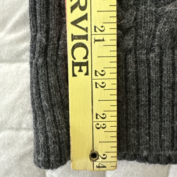 RUEHL NO 925 Sweater Womens Small Gray Fitted Cable Knit Deep V-Neck Retro Y2K - Picture 10 of 10